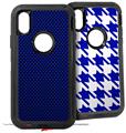 2x Decal style Skin Wrap Set compatible with Otterbox Defender iPhone X and Xs Case - Carbon Fiber Blue (CASE NOT INCLUDED)