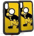 2x Decal style Skin Wrap Set compatible with Otterbox Defender iPhone X and Xs Case - Iowa Hawkeyes Herky on Gold (CASE NOT INCLUDED)