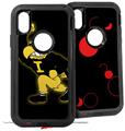 2x Decal style Skin Wrap Set compatible with Otterbox Defender iPhone X and Xs Case - Iowa Hawkeyes Herky on Black (CASE NOT INCLUDED)