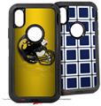 2x Decal style Skin Wrap Set compatible with Otterbox Defender iPhone X and Xs Case - Iowa Hawkeyes Helmet (CASE NOT INCLUDED)