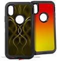 2x Decal style Skin Wrap Set compatible with Otterbox Defender iPhone X and Xs Case - Abstract 01 Yellow (CASE NOT INCLUDED)