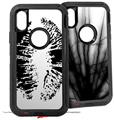 2x Decal style Skin Wrap Set compatible with Otterbox Defender iPhone X and Xs Case - Big Kiss Black on White (CASE NOT INCLUDED)