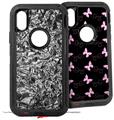 2x Decal style Skin Wrap Set compatible with Otterbox Defender iPhone X and Xs Case - Aluminum Foil (CASE NOT INCLUDED)