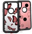2x Decal style Skin Wrap Set compatible with Otterbox Defender iPhone X and Xs Case - Butterflies Pink (CASE NOT INCLUDED)