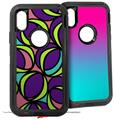 2x Decal style Skin Wrap Set compatible with Otterbox Defender iPhone X and Xs Case - Crazy Dots 01 (CASE NOT INCLUDED)