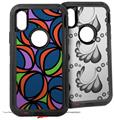 2x Decal style Skin Wrap Set compatible with Otterbox Defender iPhone X and Xs Case - Crazy Dots 02 (CASE NOT INCLUDED)