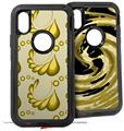 2x Decal style Skin Wrap Set compatible with Otterbox Defender iPhone X and Xs Case - Petals Yellow (CASE NOT INCLUDED)
