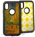 2x Decal style Skin Wrap Set compatible with Otterbox Defender iPhone X and Xs Case - Vincent Van Gogh Alyscamps (CASE NOT INCLUDED)