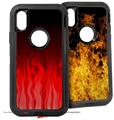 2x Decal style Skin Wrap Set compatible with Otterbox Defender iPhone X and Xs Case - Fire Red (CASE NOT INCLUDED)