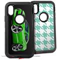 2x Decal style Skin Wrap Set compatible with Otterbox Defender iPhone X and Xs Case - 2010 Camaro RS Green (CASE NOT INCLUDED)