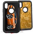 2x Decal style Skin Wrap Set compatible with Otterbox Defender iPhone X and Xs Case - 2010 Camaro RS Orange (CASE NOT INCLUDED)
