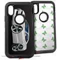 2x Decal style Skin Wrap Set compatible with Otterbox Defender iPhone X and Xs Case - 2010 Camaro RS White (CASE NOT INCLUDED)
