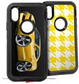 2x Decal style Skin Wrap Set compatible with Otterbox Defender iPhone X and Xs Case - 2010 Camaro RS Yellow (CASE NOT INCLUDED)