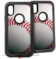 2x Decal style Skin Wrap Set compatible with Otterbox Defender iPhone X and Xs Case - Baseball (CASE NOT INCLUDED)