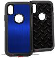 2x Decal style Skin Wrap Set compatible with Otterbox Defender iPhone X and Xs Case - Simulated Brushed Metal Blue (CASE NOT INCLUDED)