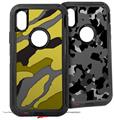 2x Decal style Skin Wrap Set compatible with Otterbox Defender iPhone X and Xs Case - Camouflage Yellow (CASE NOT INCLUDED)