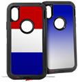 2x Decal style Skin Wrap Set compatible with Otterbox Defender iPhone X and Xs Case - Red White and Blue (CASE NOT INCLUDED)