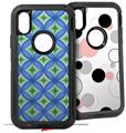 2x Decal style Skin Wrap Set compatible with Otterbox Defender iPhone X and Xs Case - Kalidoscope 02 (CASE NOT INCLUDED)
