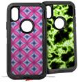 2x Decal style Skin Wrap Set compatible with Otterbox Defender iPhone X and Xs Case - Kalidoscope (CASE NOT INCLUDED)