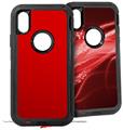 2x Decal style Skin Wrap Set compatible with Otterbox Defender iPhone X and Xs Case - Solids Collection Red (CASE NOT INCLUDED)