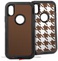 2x Decal style Skin Wrap Set compatible with Otterbox Defender iPhone X and Xs Case - Solids Collection Chocolate Brown (CASE NOT INCLUDED)