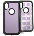 2x Decal style Skin Wrap Set compatible with Otterbox Defender iPhone X and Xs Case - Solids Collection Lavender (CASE NOT INCLUDED)