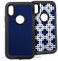 2x Decal style Skin Wrap Set compatible with Otterbox Defender iPhone X and Xs Case - Solids Collection Navy Blue (CASE NOT INCLUDED)
