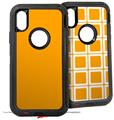 2x Decal style Skin Wrap Set compatible with Otterbox Defender iPhone X and Xs Case - Solids Collection Orange (CASE NOT INCLUDED)