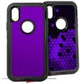 2x Decal style Skin Wrap Set compatible with Otterbox Defender iPhone X and Xs Case - Solids Collection Purple (CASE NOT INCLUDED)