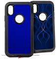 2x Decal style Skin Wrap Set compatible with Otterbox Defender iPhone X and Xs Case - Solids Collection Royal Blue (CASE NOT INCLUDED)