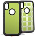 2x Decal style Skin Wrap Set compatible with Otterbox Defender iPhone X and Xs Case - Solids Collection Sage Green (CASE NOT INCLUDED)