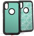 2x Decal style Skin Wrap Set compatible with Otterbox Defender iPhone X and Xs Case - Solids Collection Seafoam Green (CASE NOT INCLUDED)