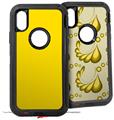 2x Decal style Skin Wrap Set compatible with Otterbox Defender iPhone X and Xs Case - Solids Collection Yellow (CASE NOT INCLUDED)