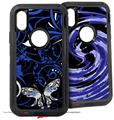 2x Decal style Skin Wrap Set compatible with Otterbox Defender iPhone X and Xs Case - Twisted Garden Blue and White (CASE NOT INCLUDED)