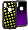 2x Decal style Skin Wrap Set compatible with Otterbox Defender iPhone X and Xs Case - Smileys on Black (CASE NOT INCLUDED)