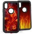 2x Decal style Skin Wrap Set compatible with Otterbox Defender iPhone X and Xs Case - Fire Flower (CASE NOT INCLUDED)