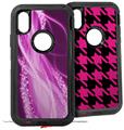 2x Decal style Skin Wrap Set compatible with Otterbox Defender iPhone X and Xs Case - Mystic Vortex Hot Pink (CASE NOT INCLUDED)
