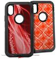 2x Decal style Skin Wrap Set compatible with Otterbox Defender iPhone X and Xs Case - Mystic Vortex Red (CASE NOT INCLUDED)