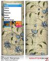 iPod Nano 4G Skin Flowers and Berries Blue