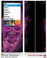 iPod Nano 4G Skin Flaming Fire Skull Hot Pink Fuchsia