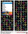 iPod Nano 4G Skin Kearas Hearts Black