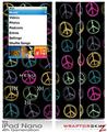 iPod Nano 4G Skin Kearas Peace Signs on Black