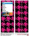 iPod Nano 4G Skin Houndstooth Hot Pink on Black