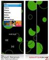 iPod Nano 4G Skin Lots of Dots Green on Black