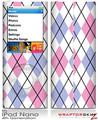 iPod Nano 4G Skin Argyle Pink and Blue