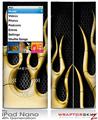 iPod Nano 4G Skin Metal Flames Yellow