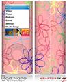 iPod Nano 4G Skin Kearas Flowers on Pink