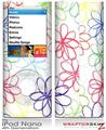 iPod Nano 4G Skin Kearas Flowers on White