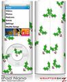 iPod Nano 4G Skin Christmas Holly Leaves on White