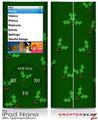 iPod Nano 4G Skin Christmas Holly Leaves on Green